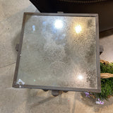 Rustic Industrial w/ Distressed Mirrored Top SIDE TABLE 13.5Wx28.5H