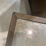 Rustic Industrial w/ Distressed Mirrored Top SIDE TABLE 13.5Wx28.5H