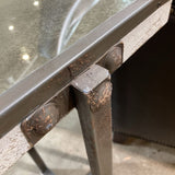 Rustic Industrial w/ Distressed Mirrored Top SIDE TABLE 13.5Wx28.5H