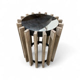 Rustic Style Mirrored Top Accent Table END/SIDE TABLE 15d18h