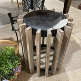 Rustic Style Mirrored Top Accent Table END/SIDE TABLE 15d18h
