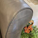 Natuzzi China Leather Armchair w/ Ottoman LOUNGE CHAIRS Gray 42w36d34h