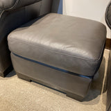 Natuzzi China Leather Armchair w/ Ottoman LOUNGE CHAIRS Gray 42w36d34h