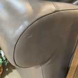 Natuzzi China Leather Armchair w/ Ottoman LOUNGE CHAIRS Gray 42w36d34h