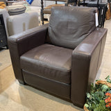 Natuzzi Leather Track Arm Recliner RECLINERS Brown 34w36d34h