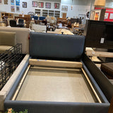 Crate & Barrel Lotus Upholstered Queen Bed BEDS Sea 68w93d41h