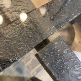 Industrial Oval 2-Tier Glass Top CONSOLE TABLE 52Wx20Dx28H