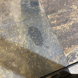 Industrial Oval 2-Tier Glass Top CONSOLE TABLE 52Wx20Dx28H