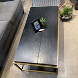 Article Oscuro Wood & Brass COFFEE/COCKTAIL TABLE 48w24d16h