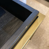 Article Oscuro Wood & Brass COFFEE/COCKTAIL TABLE 48w24d16h