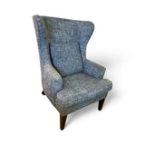 Jonathan Louis Fabric Wingback CHAIR Blue 28w28d42h