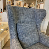 Jonathan Louis Fabric Wingback CHAIR Blue 28w28d42h