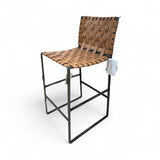 Howard Elliott Collection Woven Leather Bar Height BAR/COUNTER STOOL 18w18d40h