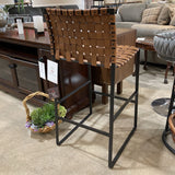 Howard Elliott Collection Woven Leather Bar Height BAR/COUNTER STOOL 18w18d40h