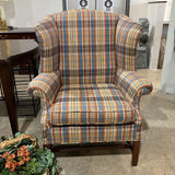 Fine Custom Fireside Plaid Wingback CHAIR 35w26d43h