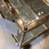 Rectangular Tiered Brass & Glass w/ Mirrored Lower Shelf COFFEE/COCKTAIL TABLE 42w24d18h