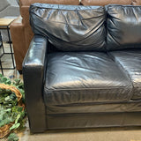Three Seat Leather SOFA Black 78w37d34h