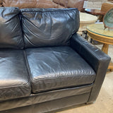 Three Seat Leather SOFA Black 78w37d34h