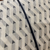 Custom Upholstered Chippendale Camelback SOFA Black / Off White 74Wx29Dx38H