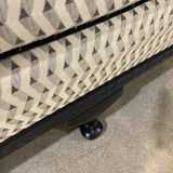 Custom Upholstered Chippendale Camelback SOFA Black / Off White 74Wx29Dx38H