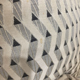 Custom Upholstered Chippendale Camelback SOFA Black / Off White 74Wx29Dx38H