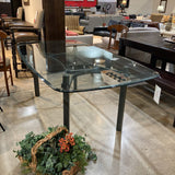 Contemporary Glass Top w/ Metal Base DINING TABLE 84w44d29h