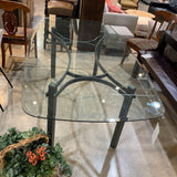 Contemporary Glass Top w/ Metal Base DINING TABLE 84w44d29h