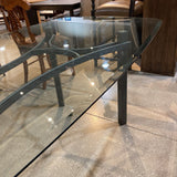 Contemporary Glass Top w/ Metal Base DINING TABLE 84w44d29h