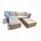2pc Microfiber Left Chaise w/ Ottoman SECTIONAL Ivory 108Wx75Dx34H