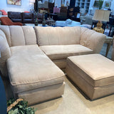 2pc Microfiber Left Chaise w/ Ottoman SECTIONAL Ivory 108Wx75Dx34H