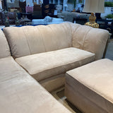 2pc Microfiber Left Chaise w/ Ottoman SECTIONAL Ivory 108Wx75Dx34H