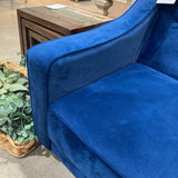 Performance Velvet Futon SOFA Royal Blue 24Wx34Dx33H