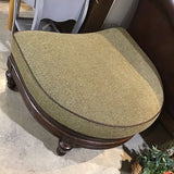 Thomasville Sorrento Single Seat Leather & Wood Frame w/ Ottoman & Pillows SOFA 90Wx36Dx40H