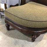 Thomasville Sorrento Single Seat Leather & Wood Frame w/ Ottoman & Pillows SOFA 90Wx36Dx40H