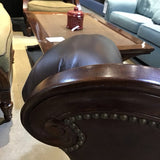 Thomasville Sorrento Leather & Wood Framed w/ Pillows CHAIR 43Wx39Dx38H