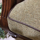 Thomasville Sorrento Leather & Wood Framed w/ Pillows CHAIR 43Wx39Dx38H