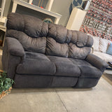 Microfiber 3-Seat Manual Reclining SOFA Blue 84Wx38Dx41H