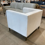 Jonathan Louis Elle Upholstered Velvet Club Chair CHAIR Ivory 36w33d31h