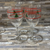 10pc Set Waechterbach Christmas Tree Wine Glasses HOLIDAY ITEMS 3d8h