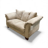 Suede Two-Seat LOVE SEAT Beige 68w36d36h