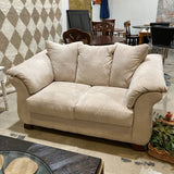 Suede Two-Seat LOVE SEAT Beige 68w36d36h