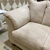 Suede Two-Seat LOVE SEAT Beige 68w36d36h