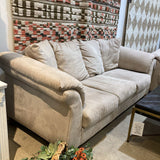 Suede Three-Seat SOFA Beige 90w36d36h