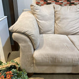Suede Three-Seat SOFA Beige 90w36d36h
