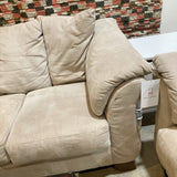 Suede Three-Seat SOFA Beige 90w36d36h