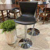 Wholesale Interiors Inc Adjustable Chrome Base Stool BAR/COUNTER STOOL Black 26w16d43h