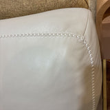 Top Grain Leather Chunky Stitch 3-Seat SOFA Stone 90Wx36Dx33H