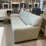 Top Grain Leather Chunky Stitch 3-Seat SOFA Stone 90Wx36Dx33H