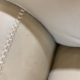 Top Grain Leather Chunky Stitch 3-Seat SOFA Stone 90Wx36Dx33H