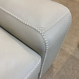 Top Grain Leather Chunky Stitch 3-Seat SOFA Stone 90Wx36Dx33H